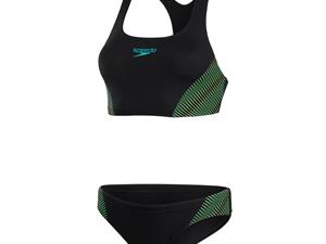 Speedo 2 Delig badkostum black/green sport